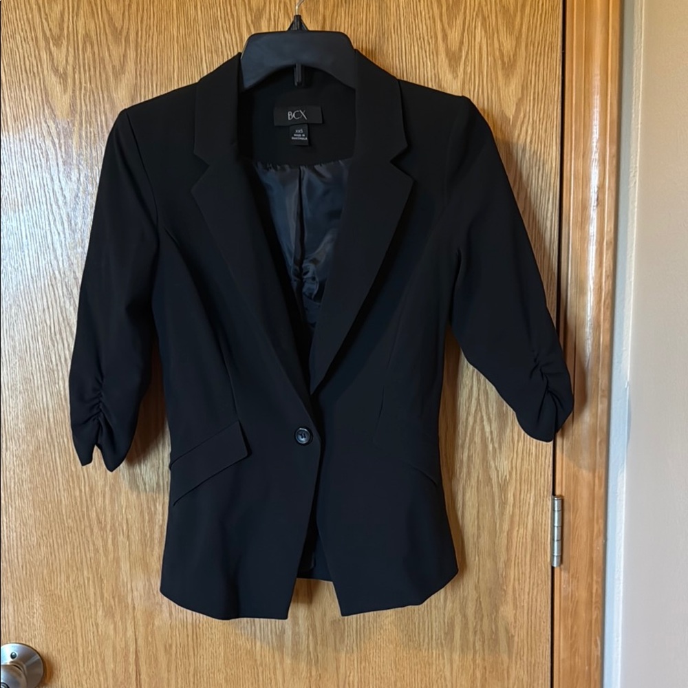 BCX Black Blazer Structured Suit Jacket